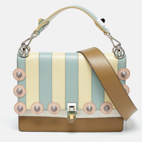 Scalloped Leather Medium Striped Kan I Shoulder Bag - Fendi - Modalova