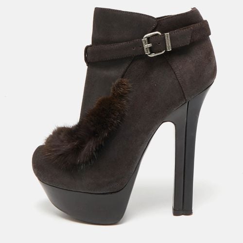 Fur and Suede sta Ankle Length Boots Size 38 - Fendi - Modalova