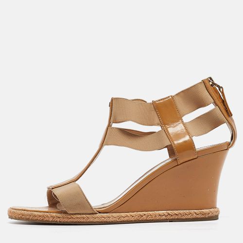 Brown Patent and Elastic Wedge Sandals Size 39.5 - Fendi - Modalova