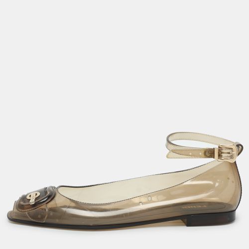 Jelly Peep Toe Ankle Strap Ballet Flats Size 38 - Fendi - Modalova