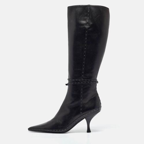 Leather Pointed Toe Knee Length Boots Size 40 - Fendi - Modalova