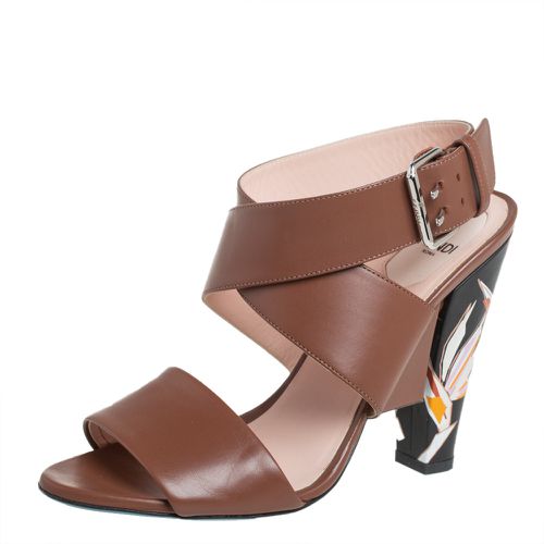 Leather Ankle Strap Sandals Size 39 - Fendi - Modalova