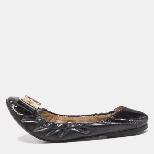 Patent Leather Bow Detail Scrunch Ballet Flats Size 37 - Fendi - Modalova