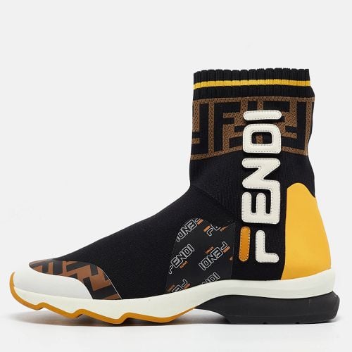 X Fila /Black Tobacco Knit Fabric Sock Sneakers Size 36 - Fendi - Modalova