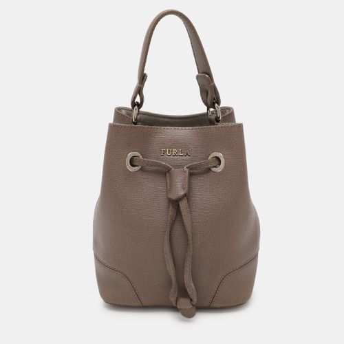 Leather Mini Stacy Drawstring Bucket Bag - Furla - Modalova