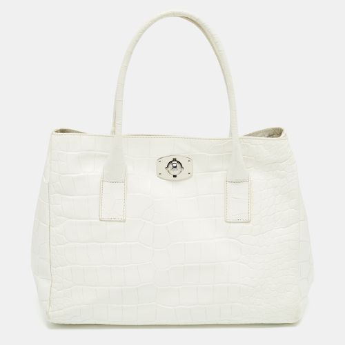 Croc Embossed Leather Turnlock Tote - Furla - Modalova