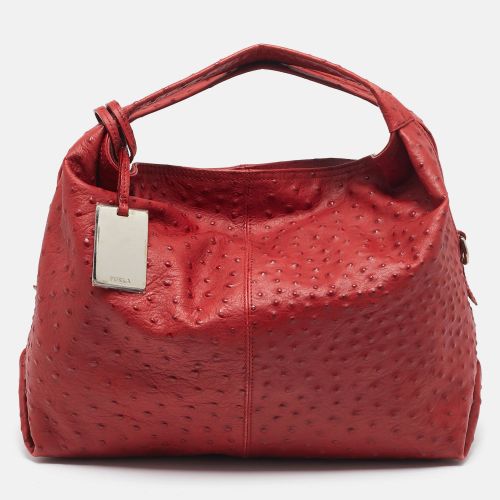 Ostrich Embossed Leather Elizabeth Hobo - Furla - Modalova