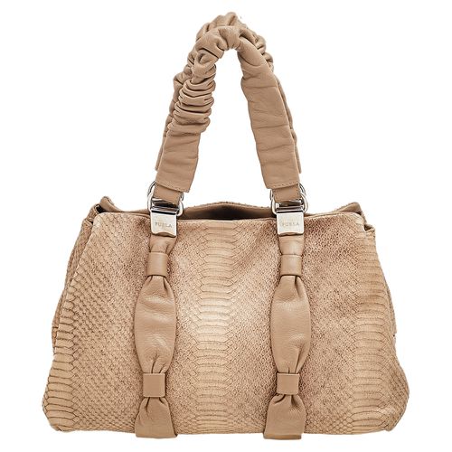 Python Embossed Leather Shoulder Bag - Furla - Modalova