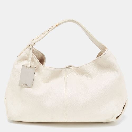 Furla White Leather Elisabeth Hobo - Furla - Modalova