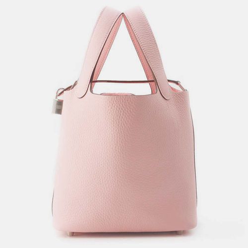 Rose Sakura Taurillon Clemence Leather Picotin Lock PM Handbag - Hermes - Modalova