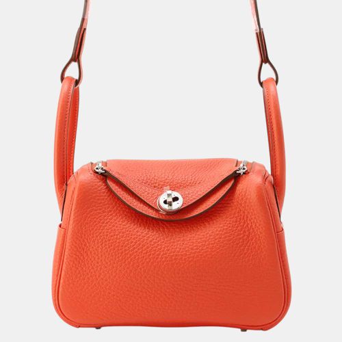 Rose Texas Taurillon Clemence Lindy Bag Size Mini - Hermes - Modalova