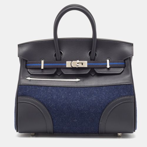 Caban/Bleu Nuit Swift Leather and Feutre Palladium Finish Limited Edition Birkin 25 Go Team Bag - Hermes - Modalova