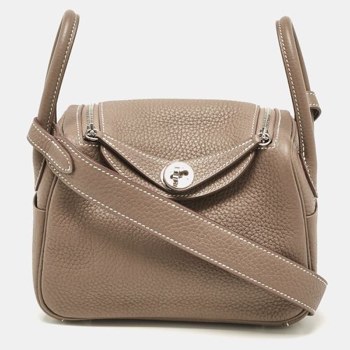 Etoupe Togo Leather Palladium Finish Mini Lindy Bag - Hermes - Modalova