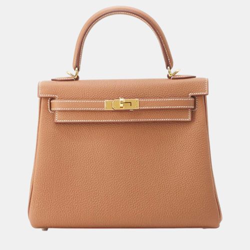 Gold Togo Leather Kelly Retourne bag Size 25 - Hermes - Modalova