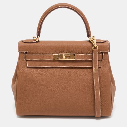 Hermès Gold Togo Leather Gold Finish Kelly Retourne 28 Bag - Hermes - Modalova