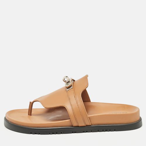 Leather Empire Flat Sandals Size 38 - Hermes - Modalova