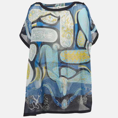 Printed Sheer Cotton Kaftan Mini Dress One Size - Hermes - Modalova