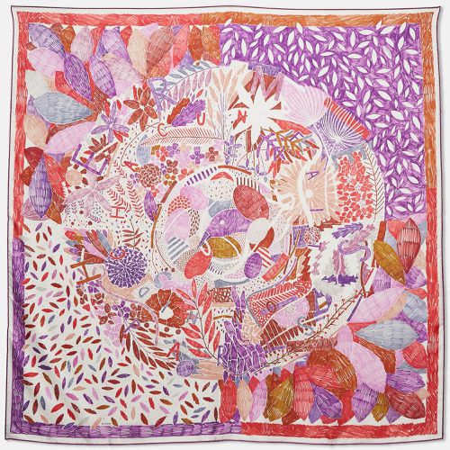 Red Silk Chacun Fait Son Nid Scarf - Hermes - Modalova