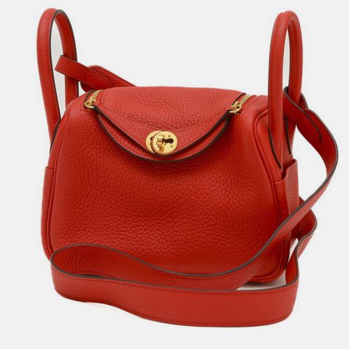 Rouge Coeur Taurillon Lindy Bag - Hermes - Modalova