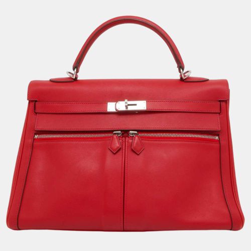 Vermilion Swift Leather Kelly Lakis 35 Top Handle Bags - Hermes - Modalova