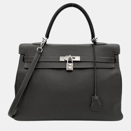 Graphite Taurillon Clemence Kelly 35 Handbag - Hermes - Modalova