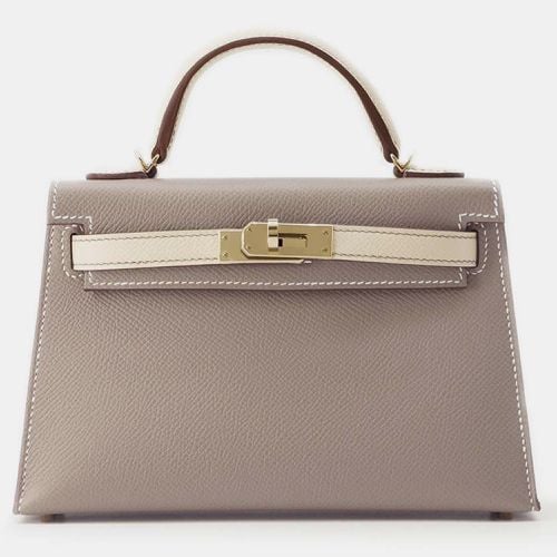 Gris Asphalt/Craie Epsom Mini Kelly Do Bag - Hermes - Modalova