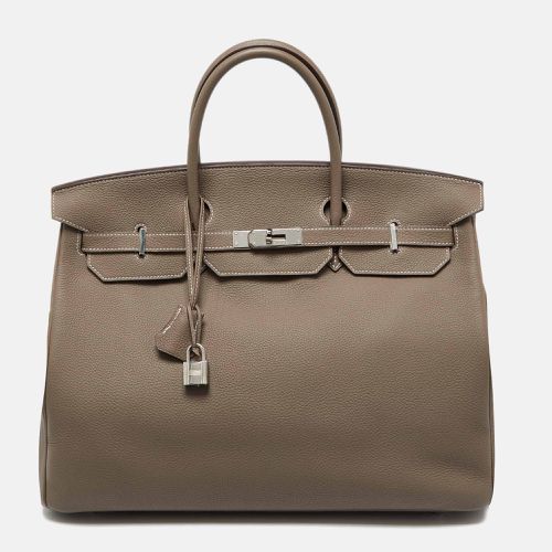 Etoupe Grey Togo Leather Palladium Finish Birkin 40 Bag - Hermes - Modalova