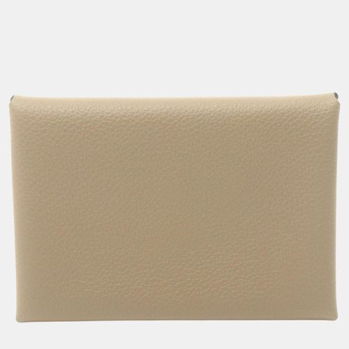 Hermes Calvi Duo Coin Case Beige - Hermes - Modalova