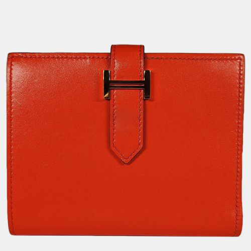 Poppy Tadelakt Compact Bearn Wallet with GHW - Hermes - Modalova