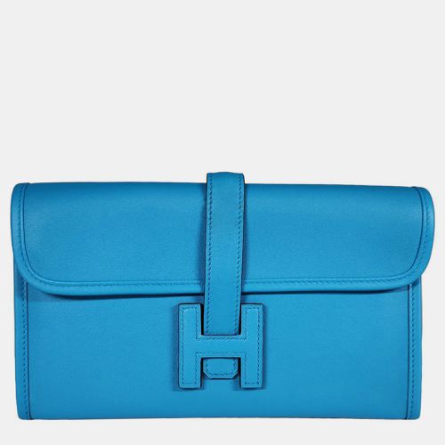 Bleu Zanzibar Swift Jige Duo wallet PHW - Hermes - Modalova