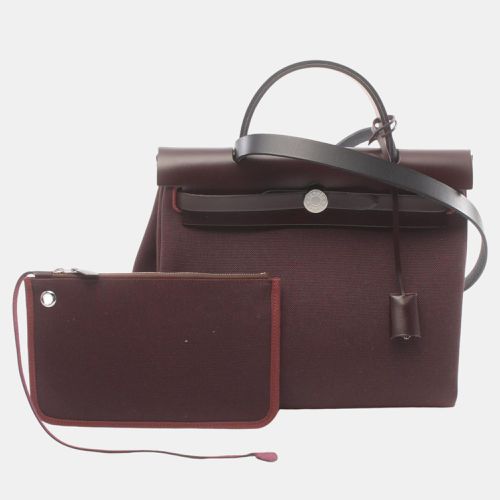 Aile Bag Zip PM Handbag Bordeaux Brown Leather - Hermes - Modalova