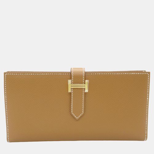 Bearn Souffle Leather Long Wallet Leather - Hermes - Modalova