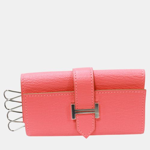 Chevre 4 Key Case Rose Lipstick Leather - Hermes - Modalova