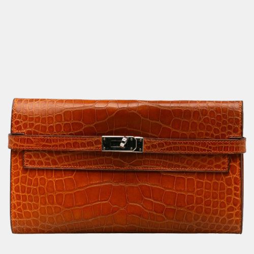 Alligator Leather Long Deployant Kelly Wallet - Hermes - Modalova