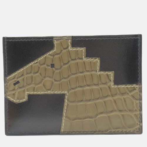 Leather Alligator Cheval Pict Card Case - Hermes - Modalova