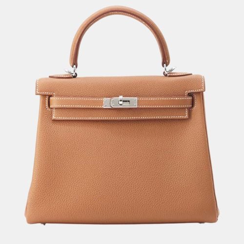 Gold Togo Leather Kelly Retourne bag Size 25 - Hermes - Modalova