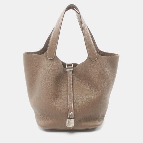 Beige Leather Picotin Lock MM Handbag - Hermes - Modalova