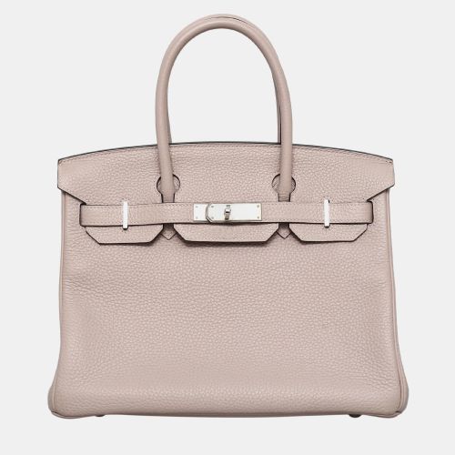 Glycine Clemence Leather Birkin 30 Tote Bag - Hermes - Modalova