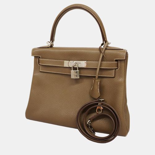 Etoupe Taurillon Clemence Leather Kelly 28 Tote Bag - Hermes - Modalova