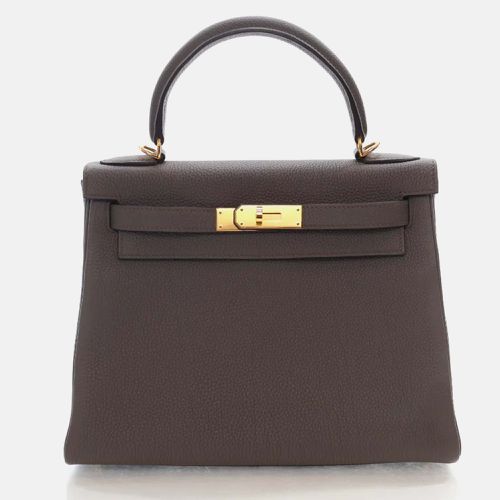 Gris Etain Togo Kelly 28 Handbag - Hermes - Modalova