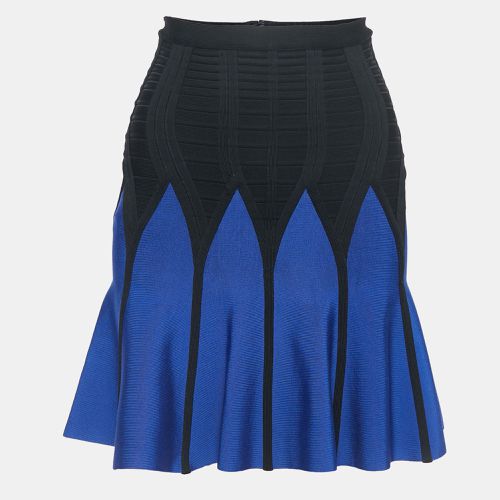 Blue Knit Flared Mini Skirt S - Herve Leger - Modalova