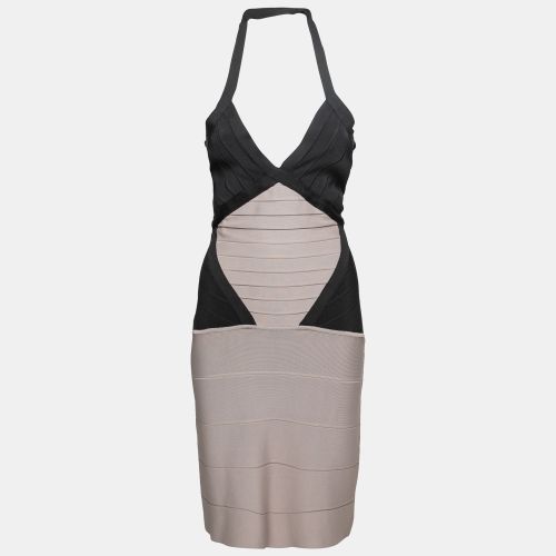 Colorblock Knit Halter Neck Bandage Dress S - Herve Leger - Modalova