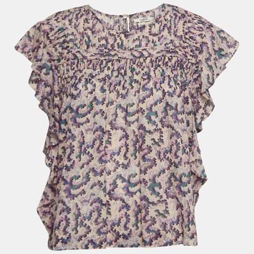 Printed Cotton Ruffled Ilayona Top M - Isabel Marant Etoile - Modalova