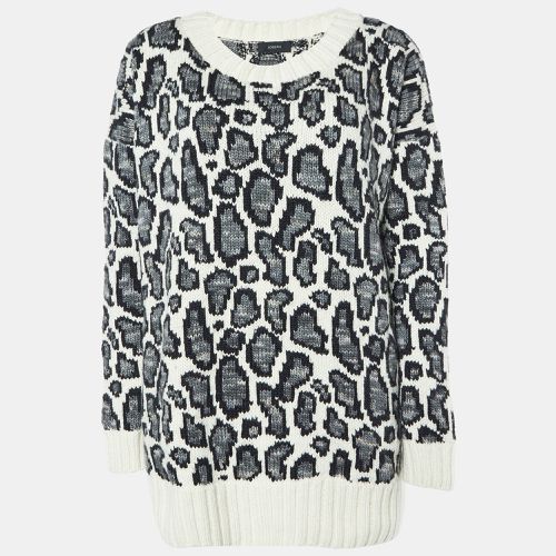 Animal Patterned Jacquard Wool Round Neck Sweater S - Joseph - Modalova