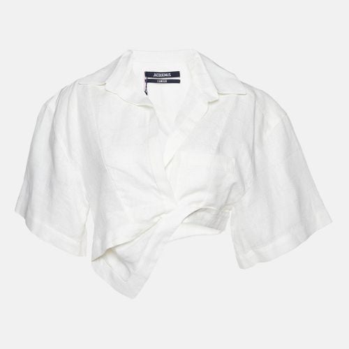 L'Amour Linen Asymmetrical Crop Top M - Jacquemus - Modalova