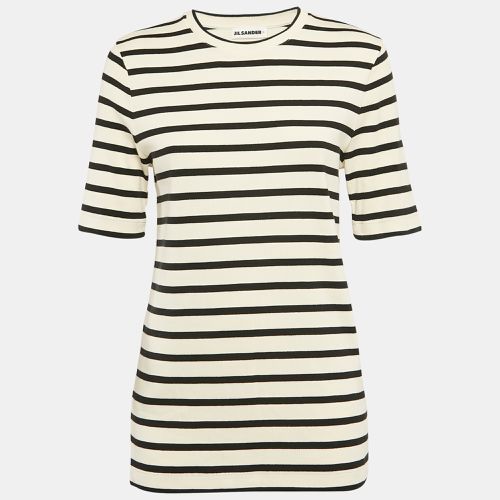 Black Striped Cotton Rib Knit T-shirt L - Jil Sander - Modalova