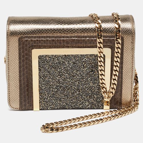 Brown Leather and Snakeskin Ava Crossbody Bag - Jimmy Choo - Modalova