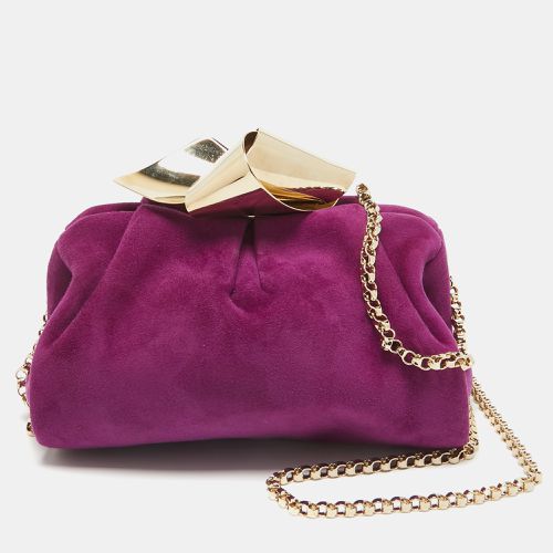 Suede Metal Knot Chain Clutch - Jimmy Choo - Modalova