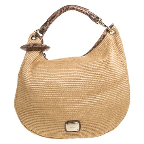 Straw and Snake Skin Trim Handle Sky Hobo - Jimmy Choo - Modalova