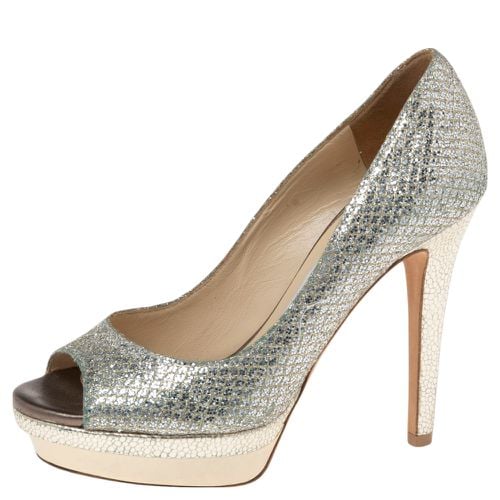 Glitter Fabric Dahlia Platform Peep Toe Pumps Size 35 - Jimmy Choo - Modalova